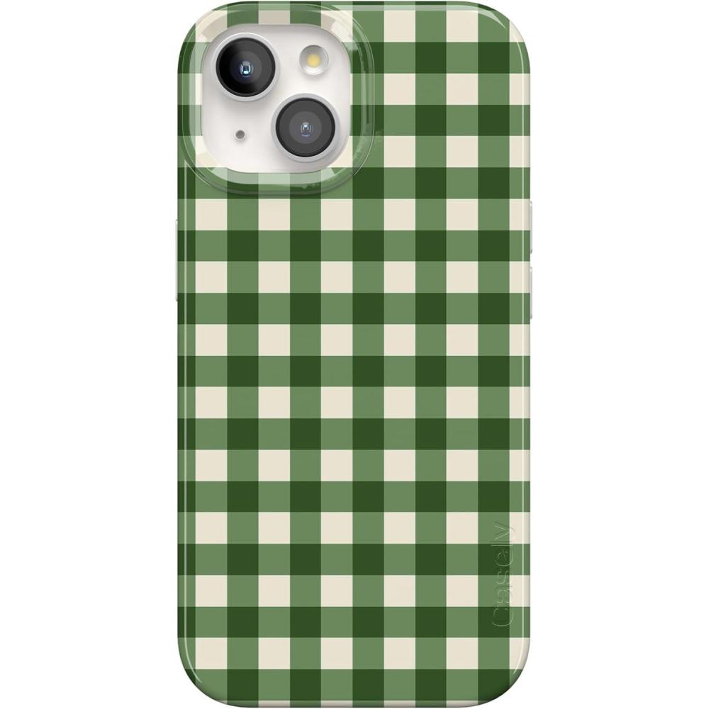 imageCasely iPhone 17 Pro Case  Sugar Plum Fairy  Winter Wonderland  Compatible with MagSafe  Classic Ultra Slim DesignChecked Twice  Green Plaid