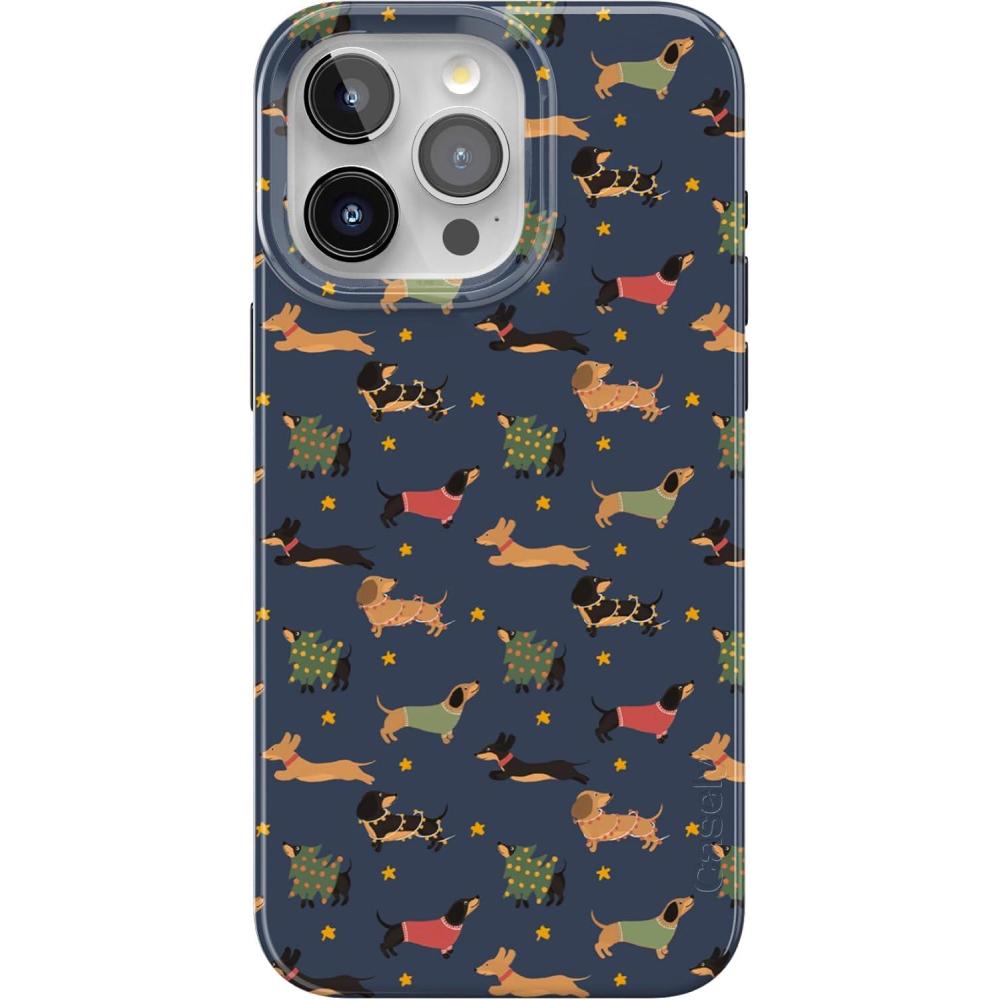 imageCasely iPhone 17 Pro Case  Sugar Plum Fairy  Winter Wonderland  Compatible with MagSafe  Classic Ultra Slim DesignDashing Doxies  Dachshund Dog