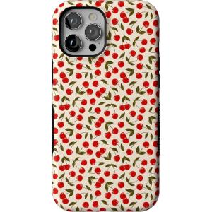 Casely iPhone 12 Pro Max Case | Cherry on Top | Red Cherries | Bold Protective Design | MagSafe Compatible Design