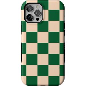 Casely iPhone 12 Pro Max Case | Fit Check | Green Checkerboard | Bold Protective Design | MagSafe Compatible Design