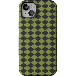 Casely iPhone 13 Case | Harlequin Wicked Diamond | Black and Green | Bold Protective Design | MagSafe Compatible Design