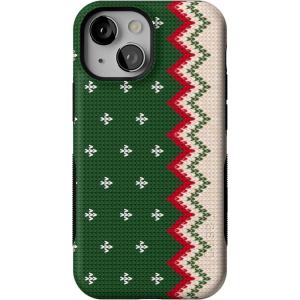 Casely iPhone 13 Mini Case | Grandpa’s Sweater | Holiday Knit | Bold Protective Design | MagSafe Compatible Design