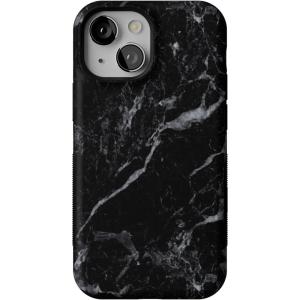 Casely iPhone 13 Mini Case | Not a Phase | Clear Flash Tattoo | Compatible with MagSafe | Classic Ultra Slim Design(Black Pearl | Classic Black Marble)