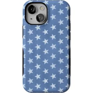 Casely iPhone 13 Mini Case | Not a Phase | Clear Flash Tattoo | Compatible with MagSafe | Classic Ultra Slim Design(Coastal Blues | Denim Stars)
