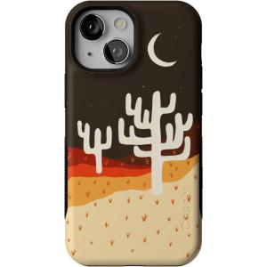 Casely iPhone 13 Mini Case | Not a Phase | Clear Flash Tattoo | Compatible with MagSafe | Classic Ultra Slim Design(Desert Nights | Cactus Colorblock)