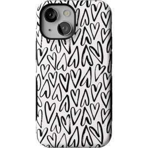 Casely iPhone 13 Mini Case | Not a Phase | Clear Flash Tattoo | Compatible with MagSafe | Classic Ultra Slim Design(Heart Throb | Endless Hearts)