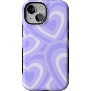 Casely iPhone 13 Mini Case | Not a Phase | Clear Flash Tattoo | Compatible with MagSafe | Classic Ultra Slim Design(Love Song | Lavender Heart)