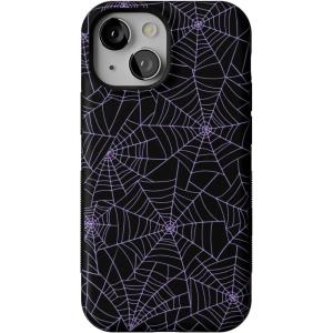 Casely iPhone 13 Mini Case | Not a Phase | Clear Flash Tattoo | Compatible with MagSafe | Classic Ultra Slim Design(Midnight Web | Spider Web)