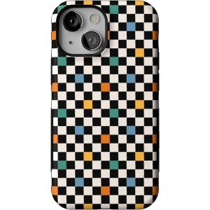 Casely iPhone 13 Mini Case | Not a Phase | Clear Flash Tattoo | Compatible with MagSafe | Classic Ultra Slim Design(Old Skool | Retro Checkerboard)