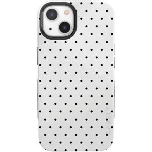Casely iPhone 13 Mini Case | Not a Phase | Clear Flash Tattoo | Compatible with MagSafe | Classic Ultra Slim Design(On the Dot | White Polka Dot)