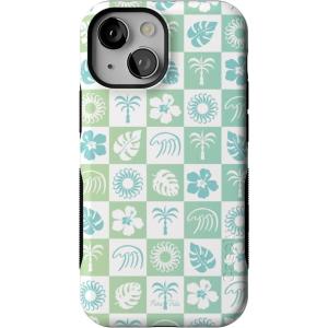 Casely iPhone 13 Mini Case | Not a Phase | Clear Flash Tattoo | Compatible with MagSafe | Classic Ultra Slim Design(Pura Vida | Coastal Checkers)
