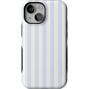 Casely iPhone 13 Mini Case | Not a Phase | Clear Flash Tattoo | Compatible with MagSafe | Classic Ultra Slim Design(Sunday Best | Blue Stripes)