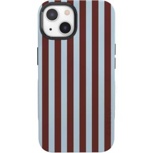 Casely iPhone 13 Mini Case | Not a Phase | Clear Flash Tattoo | Compatible with MagSafe | Classic Ultra Slim Design(Sunday in Brooklyn | Chocolate Stripes)