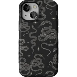 Casely iPhone 13 Mini Case | Not a Phase | Clear Flash Tattoo | Compatible with MagSafe | Classic Ultra Slim Design(We’re Ready For It | Black Serpent)