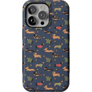 Casely iPhone 13 Pro Case | Dashing Doxies | Dachshund Dog | Bold Protective Design | MagSafe Compatible Design