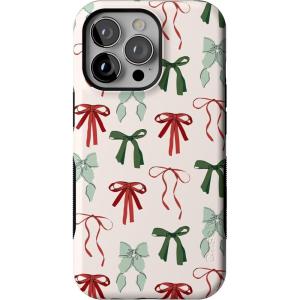 Casely iPhone 13 Pro Case | Festive Girlie | Holiday Bows | Bold Protective Design | MagSafe Compatible Design