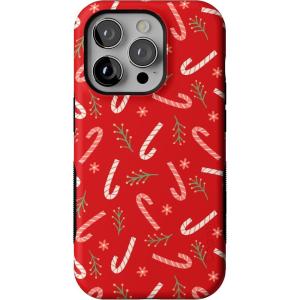 Casely iPhone 14 Pro Case | Peppermint Kiss | Candy Cane | Bold Protective Design | MagSafe Compatible Design
