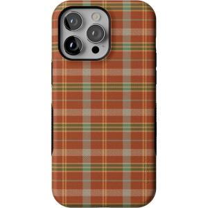 Casely iPhone 14 Pro Case | Spiced Chai | Fall Plaid | Bold Protective Design | MagSafe Compatible Design