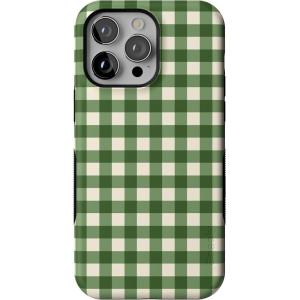 Casely iPhone 14 Pro Max Case | Checked Twice | Green Plaid | Bold Protective Design | MagSafe Compatible Design