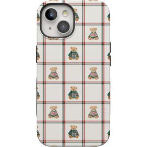 Casely iPhone 15 Case | Bear Hugs | Teddy Squares | Bold Protective Design | MagSafe Compatible Design