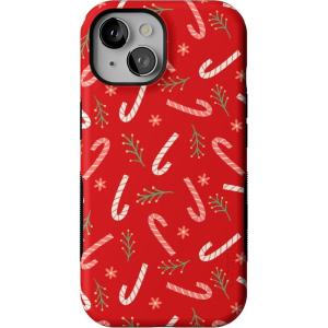 Casely iPhone 15 Case | Peppermint Kiss | Candy Cane | Bold Protective Design | MagSafe Compatible Design