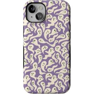 Casely iPhone 15 Plus Case | All Boo’d Up | Purple Ghost | Bold Protective Design | MagSafe Compatible Design