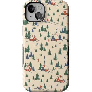 Casely iPhone 15 Plus Case | Chalet All Day | Winter Village | Bold Protective Design | MagSafe Compatible Design