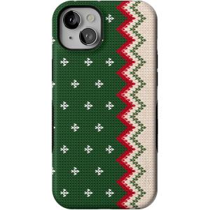 Casely iPhone 15 Plus Case | Grandpa’s Sweater | Holiday Knit | Bold Protective Design | MagSafe Compatible Design