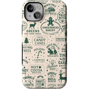 Casely iPhone 15 Plus Case | Santa’s Stamps | Holiday Market | Bold Protective Design | MagSafe Compatible Design