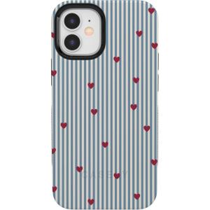 Casely iPhone 15 Pro Case | Heart Noir | Tiny Hearts | Bold Protective Design | MagSafe Compatible Design(Love Lines | Blue Stripes)