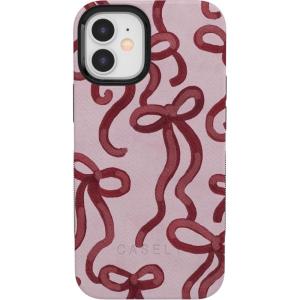 Casely iPhone 15 Pro Case | Heart Noir | Tiny Hearts | Bold Protective Design | MagSafe Compatible Design(Love Me Knot | Mauve Bow)
