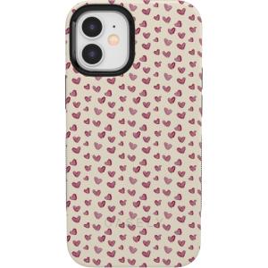 Casely iPhone 15 Pro Case | Heart Noir | Tiny Hearts | Bold Protective Design | MagSafe Compatible Design(Lovebug | Mauve Hearts)