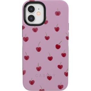 Casely iPhone 15 Pro Case | Heart Noir | Tiny Hearts | Bold Protective Design | MagSafe Compatible Design(Very Cherry | Painted Cherries)