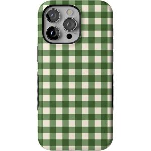 Casely iPhone 15 Pro Max Case | Checked Twice | Green Plaid | Bold Protective Design | MagSafe Compatible Design