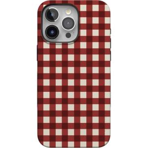 Casely iPhone 15 Pro Max Case | Checked Twice | Red Plaid | Bold Protective Design | MagSafe Compatible Design
