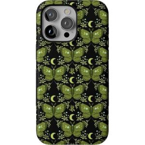 Casely iPhone 15 Pro Max Case | Mystic Moths | Green Twilight | Bold Protective Design | MagSafe Compatible Design