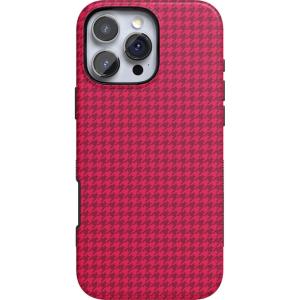 Casely iPhone 16 Pro Case | Best Dressed | Red Houndstooth | Bold Protective Design | MagSafe Compatible Design