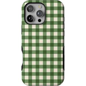 Casely iPhone 16 Pro Case | Checked Twice | Green Plaid | Bold Protective Design | MagSafe Compatible Design