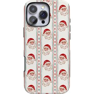 Casely iPhone 16 Pro Case | Jolly St. Nick | Retro Claus | Bold Protective Design | MagSafe Compatible Design