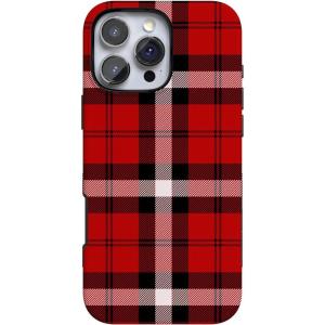 Casely iPhone 16 Pro Max Case | As if! | Red Plaid | Bold Protective Design | MagSafe Compatible Design
