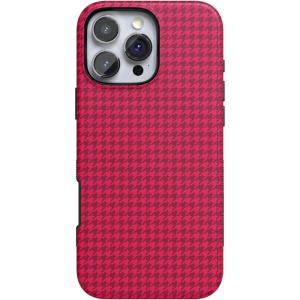 Casely iPhone 16 Pro Max Case | Best Dressed | Red Houndstooth | Bold Protective Design | MagSafe Compatible Design