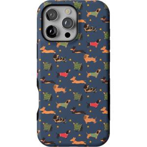Casely iPhone 16 Pro Max Case | Dashing Doxies | Dachshund Dog | Bold Protective Design | MagSafe Compatible Design