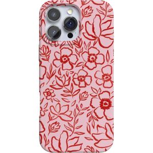 Casely iPhone 16 Pro Max Case | Garden Party | Mushroom Floral | Compatible with MagSafe | Classic Ultra Slim Design(Blush Garden | Floral Doodle)