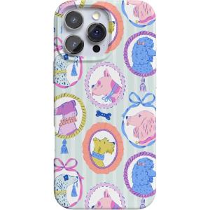 Casely iPhone 16 Pro Max Case | Garden Party | Mushroom Floral | Compatible with MagSafe | Classic Ultra Slim Design(Chateau Pups | French Dog)