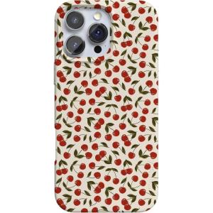Casely iPhone 16 Pro Max Case | Garden Party | Mushroom Floral | Compatible with MagSafe | Classic Ultra Slim Design(Cherry on Top | Red Cherries)