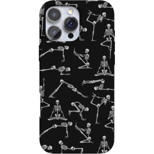 Casely iPhone 16 Pro Max Case | Garden Party | Mushroom Floral | Compatible with MagSafe | Classic Ultra Slim Design(Corpse Pose | Skeleton Yoga)