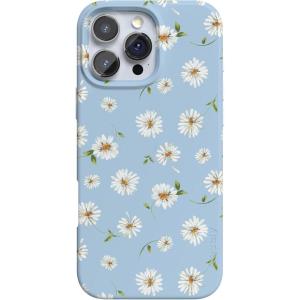 Casely iPhone 16 Pro Max Case | Garden Party | Mushroom Floral | Compatible with MagSafe | Classic Ultra Slim Design(Daisy Daydream | Baby Blue Floral)