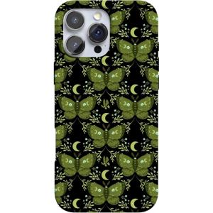 Casely iPhone 16 Pro Max Case | Garden Party | Mushroom Floral | Compatible with MagSafe | Classic Ultra Slim Design(Mystic Moths | Green Twilight)