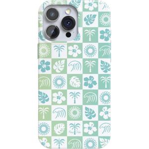 Casely iPhone 16 Pro Max Case | Garden Party | Mushroom Floral | Compatible with MagSafe | Classic Ultra Slim Design(Pura Vida | Coastal Checkers)