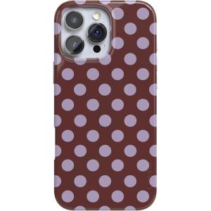 Casely iPhone 16 Pro Max Case | Garden Party | Mushroom Floral | Compatible with MagSafe | Classic Ultra Slim Design(Spotted in SoHo | Burgundy Polka Dot)